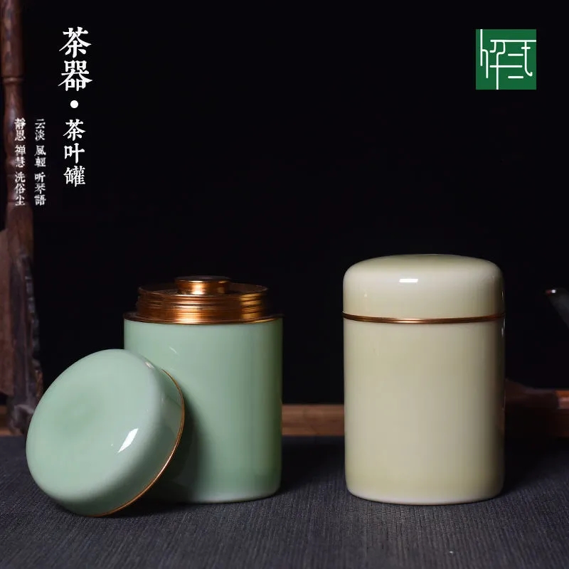 温州旅行便携茶叶罐陶瓷密封罐大号家用存储罐